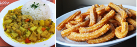 Empanadas, alfajores, Cau Cau and Churros, Peruvian dishes